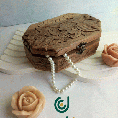 جعبه جواهرات چوبی گل وبونه