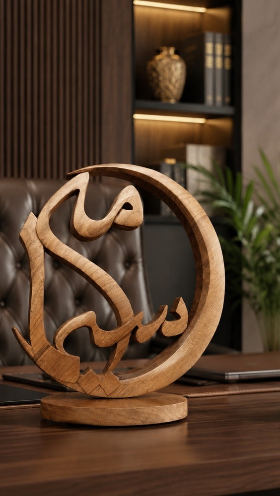 استندرومیزی چوبی مه سیما از چوب گردو