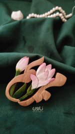 گیره موی چوبی دست ساز طرح