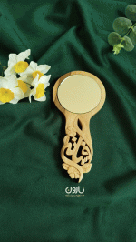 آینه دستی چوبی دست ساز چوب گردو