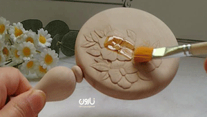 آینه دستی چوبی دست ساز گالری نارون