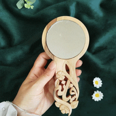 آینه دستی چوبی