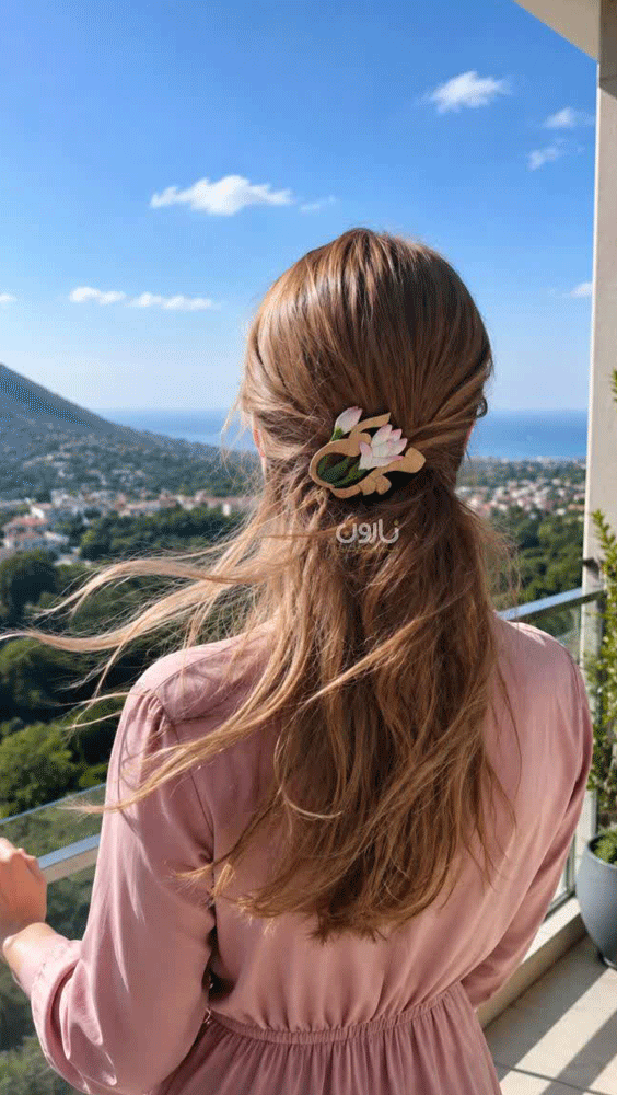گیره موی چوبی دست ساز نارون